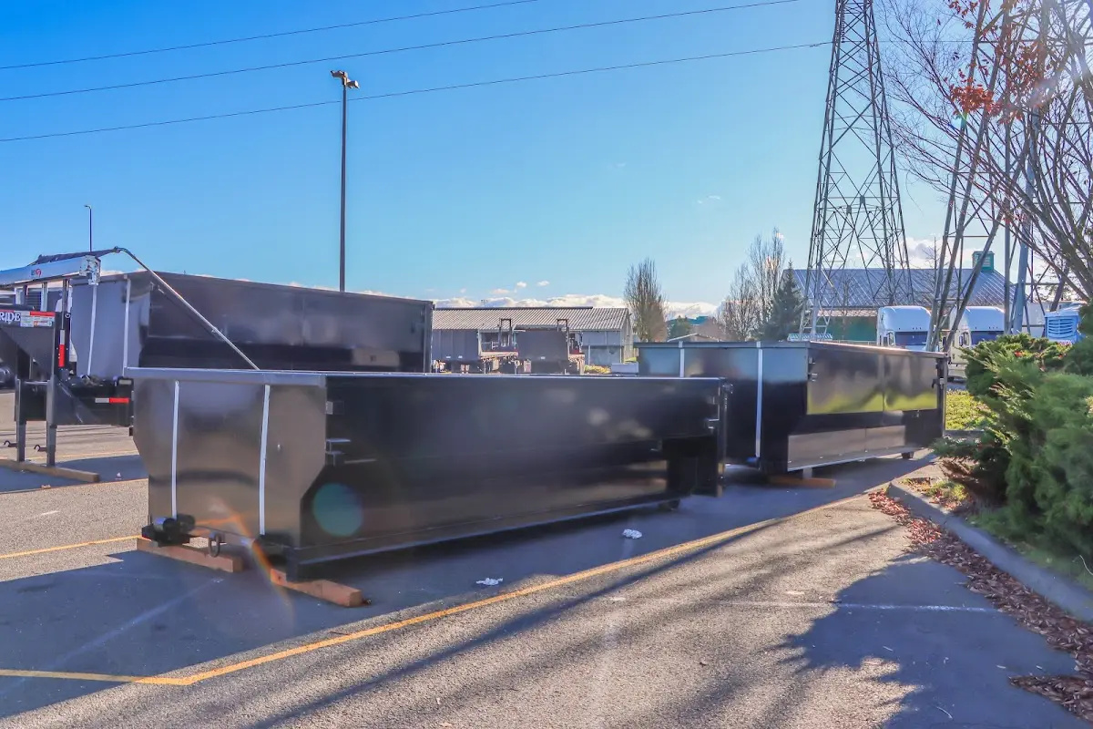 Roll-off dumpster ready for waste disposal at job site for Estate Cleanout Dumpster Rental in Maumelle